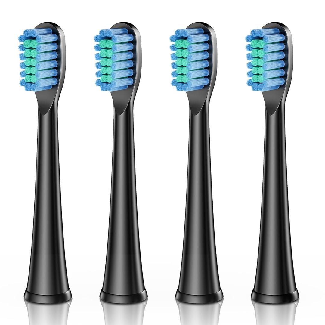 Dada-Tech Replacement Heads for Kids Electric Toothbrush DT-KE6 and DT-KE7 - Pack of 4 (Black)