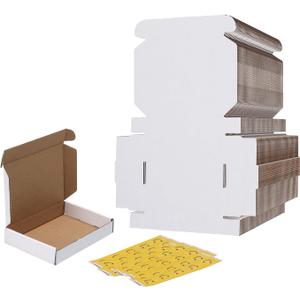 RLAVBL 6x4x1 Shipping Boxes Set of 50, White Small Corrugated Cardboard Box, Mailer Box (6x4x1)