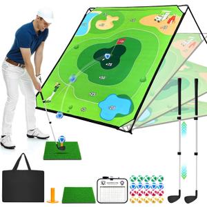 URUQ Golf Chipping Game with 6 x 6 FT Large Target Mat Training Set, 70 inches x 70 inches