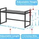 Expandable Metal Storage Shelves, 110LBS Heavy Duty Shelving Units and Storage For Pots Pans Small Appliances, Adjustable Metal Storage Shelf Rack For Kitchen Cabinets Closet Pantry Warehouse Garage, 1 Tier11.8"d X 28.9"w X 16.3"h