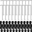 Zhengmy Inflatable Stakes and Tethers Decorations Set - Metal Rope Stakes and Rope Tethers with Hooks - Replacement Yard Inflatable Accessories for Garden, Home, Lawn, Outdoor, Holiday (20 Pack)