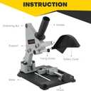 Angle Grinder Stand Grinder Holder | 45 Degree Clamp Angle Grinder Holder Bracket with Slide Handle Cast Iron Base for 100-125mm Angle Grinder