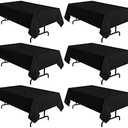 Sancua 2 Pack Black Tablecloth 60 x 102 Inch, Rectangle Table Cloth For 6 Feet Tables - Stain and Wrinkle Resistant Washable Polyester Table Cover For Dining Tables, Buffet Parties And Camping
