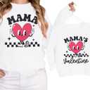 MNLYBABY Mommy and Me Valentines Outfits Valentines Day Sweatshirt Love Heart Mama and Mama's Valentine Matching Shirt