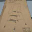 HBTower Step Ladder with Handrails, Folding Step Stool with Attachable Tool Bag & Anti-Slip Wide Pedal for Home Kitchen Pantry Office, Black