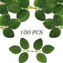 100 Pcs Artificial Flowers Green Leaf Bulk Faux Greenery Silk Fake Rose Leaves Bouquet Garland Wreath Floral Arrangement Supplie DIY Craft (6 Medium-Leaf Green)