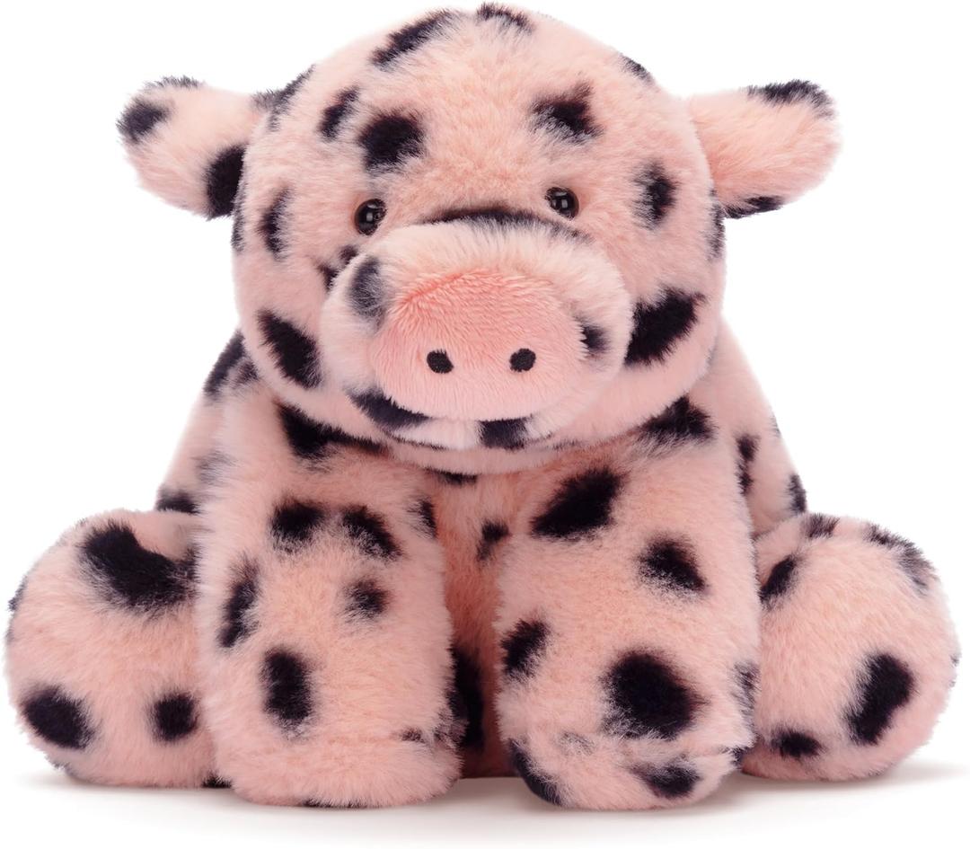 IKASA Spotted Pig Stuffed Animals Plush Toys,10" Cute Plushie Soft Cuddly Plushy Fluffy Toy, Gifts for Family Kids Girls Boys (Medium)