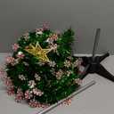 HMASYO 6 FT Pop Up Tinsel Christmas Tree with 100 Colored Timer Lights & Remote, Green Candy Collapsible Artificial Pencil Tree Xmas Decoration for Home, Office, Party, USB Powered, Easy Assembly