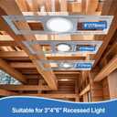 6 Pack LED Recessed Light Mounting Plate, New Construction Rough-in Plate for 3/4/6 Inch Wafer Lights, Slim Galvanized Steel Ceiling Mount Bracket