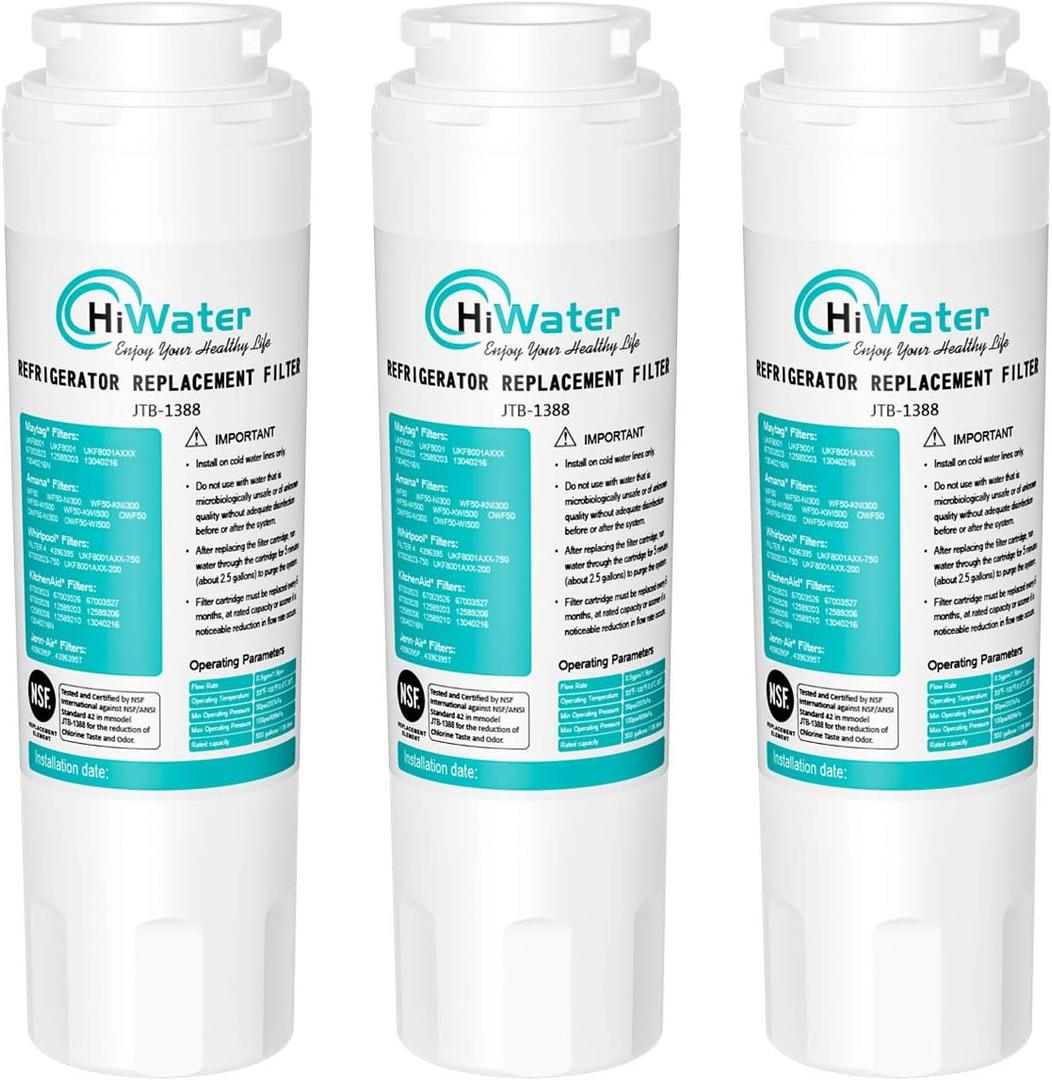 Refrigerator Water Filter, Compatible with 4396395, EDR4RXD1, Filter 4, 469006 for 3 Pack Replacements
