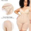 SHAPELLX Fajas Colombianas Shapewear for Women Tummy Control Plus Size Postpartum Body Shaper Butt Lifting Bodysuit (Beige, XXL)