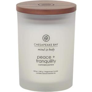 Chesapeake Bay Candle Scented Candle, Peace + Tranquility (Cashmere Jasmine), Medium Jar
