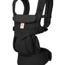 Ergobaby Omni Classic Baby Carrier for Newborn to Toddlers 0-48 Months (7-45 lbs) - 4-Position 100% Premium Cotton Baby Carrier with Ergonomic Support - Pure Black