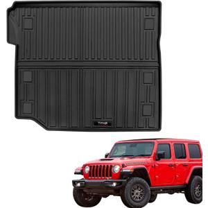 Custom for 2018-2025 Jeep Wrangler JL 4 Door Accessories Cargo Mats Trunk Liner All Weather TPE Protection Mat (Not fit 4XE Or JK)
