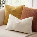 Throw Pillow Covers Burnt Orange Set of 2 18x18 Inch Pillow Covers, Soft Chenille Fall Decorative Cases for Couch Sofa Bed Living Room, Home Neutral Decor, Modern Farmhouse Cushion Covers