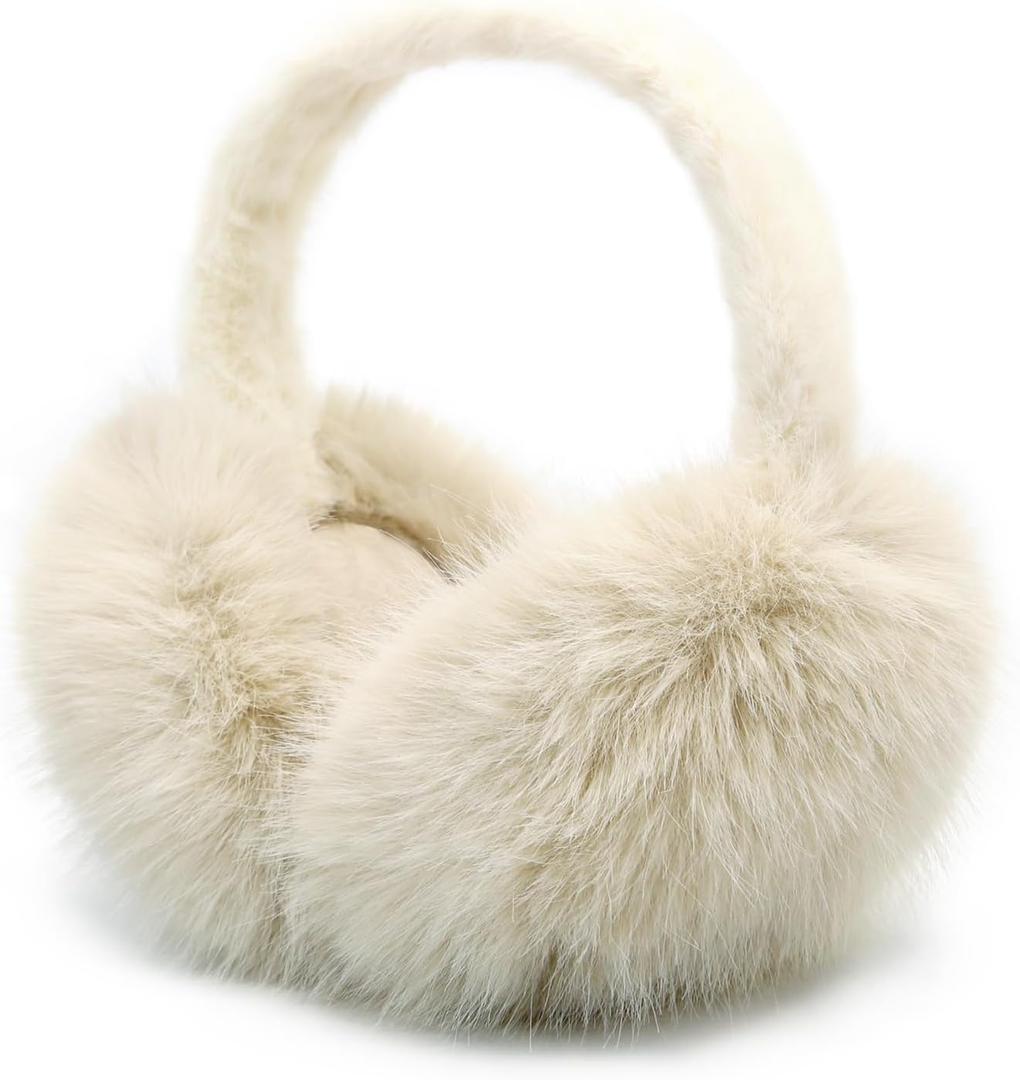 Women Winter Ear Muffs Fluffy Faux Fur Earmuffs Foldable Ear Warmer Girls Soft Ear Covers