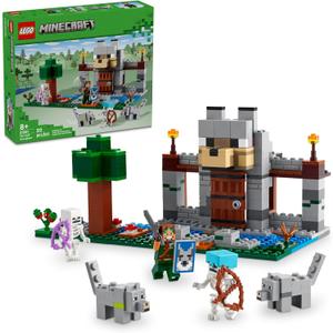 LEGO Minecraft The Wolf Stronghold Fortress Playset, Video Game Toy for Boys and Girls, Action Packed Castle Building Set with Minifigures, Minecraft Toy Gift for Kids Ages 8 and Up, 21261