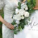 WEIERYUE(Pack of 2 Artificial Flowers Decorations, Wedding Flowers, Wedding, Banquet, Party, Reception Entrance Welcome Sign and Background Decoration(White)