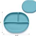 Silicone Plate Set, 100% food-grade silicone material, with suction cups at the bottom, Baby Led Weaning Supplies (Blue, pink)