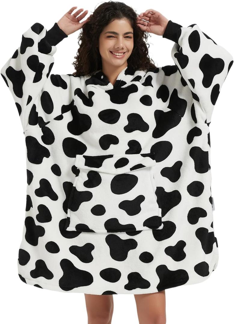 Krifey Wearable Blanket Hoodie, Oversized Sherpa Fleece Sweatshirt with Giant Pocket, Birthday Gifts for Women, Mom, Sister One Size