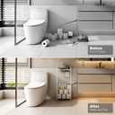 VOLDRA Toilet Paper Holder Stand with Storage Shelf, Free Standing Toilet Paper Roll Holder with Large Basket Heavy Duty Floor Double Tissue Dispenser for Bathroom Freestanding Tp Holder (Matte White)