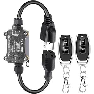 AC110V Remote Control Power Switch,Waterproof Wireless Light Switch,165 Feet Long,AC110V/120V/250V/20A RF Module Relay,Outdoor Weatherproof Smart Socket,Electrical Equipment