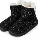 FRALOSHA Bootie Slippers for Women Memory Foam Indoor Warm Fuzzy Plush Cute house slipper Fleece Lined House Shoes, Size 7/8