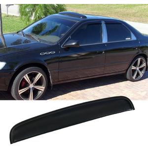 STARTSHIP RN98 Universal Rain Snow Guard Sun Roof Wind Deflector, 1pc Tape-On Dark Smoke Auto Moonroof Window Visor Fit The Sunroof/ Moonroof Which Is Not Wider Than 36.8"