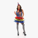 fun shack Clown Costume for Women, Colorful Clown Outfit, Fun Clown Attire for Parties and Events, Dress Up