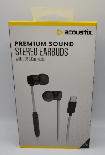 Acoustix Premium Sound Stereo Earbuds With Lightning USB C Connector