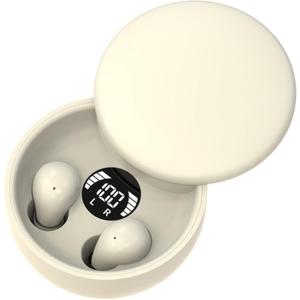 Mini Invisible Headphones Bluetooth 5.4 True Wireless Hidden in-Ear Earphones Sport Audio Earbud,Comfortable Mini Earbuds for Sleep Friendly Side Sleeping Earphones, for Work (Khaki)