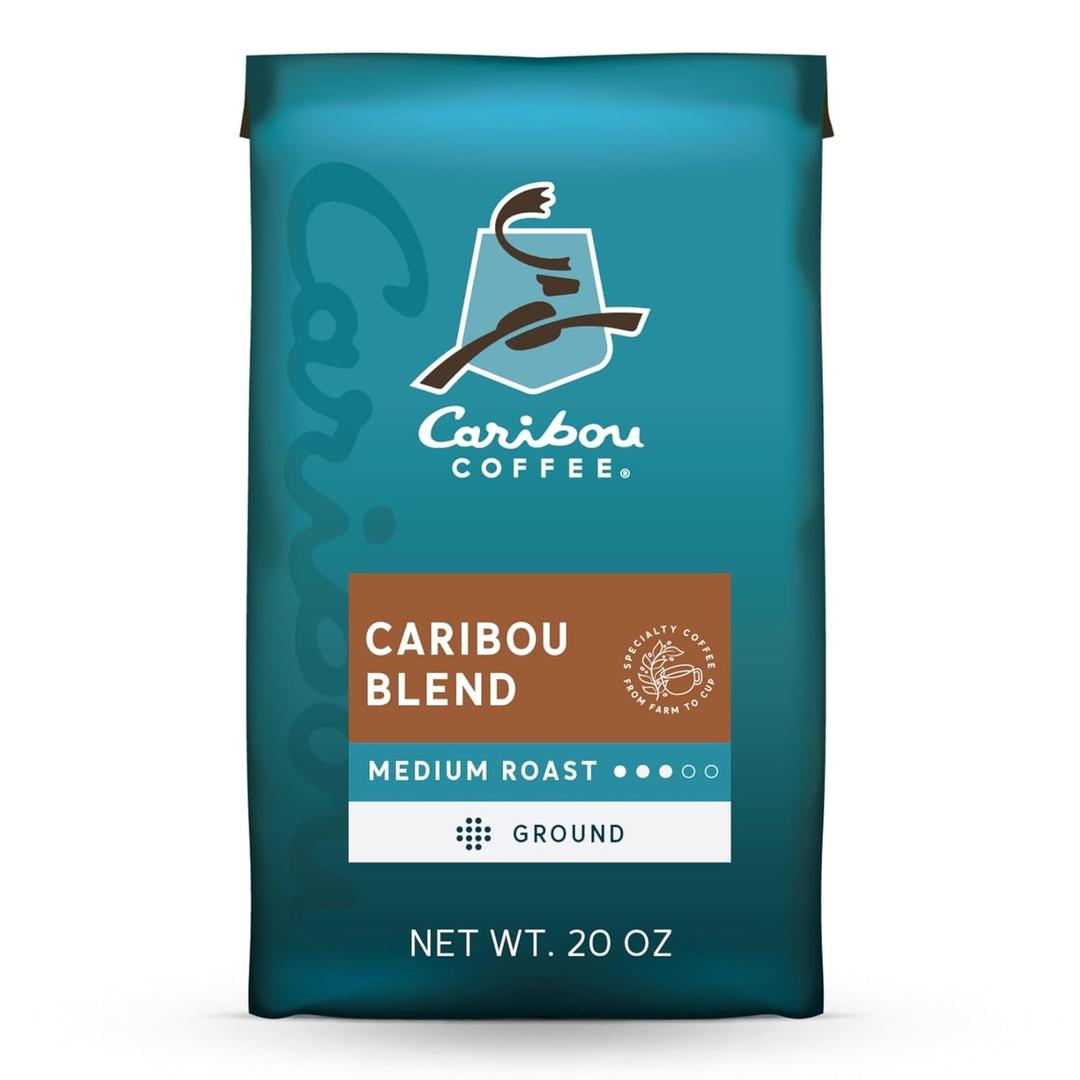 Caribou Coffee, Medium Roast Ground Coffee, 100% Arabica Coffee - Caribou Blend 20 Ounce Bag (EXP 05/12/26)