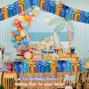 2 x 4 Packs Total 39 Ft Parade Floats for Trailer Car, Orange Blue Foil Fringe Garland Tinsel Blue Dog Themed Streamers Hanging Banner Table Skirts for Graduation Homecoming Birthday Dog Themed Party