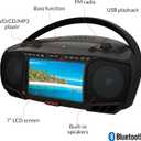 Aiwa Portable DVD Player, Crystal Clear Sound with Dual 3W Speakers and Bass Function, Featuring a 7" LCD Display, Bluetooth Connectivity, FM Radio, CD/DVD Playback