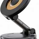 Vacuum Magnetic Suction Phone Holder, 360 Adjustable Suction Cup Phone Mount for Car/Gym/Mirror/Shower, Hands-Free Car Phone Holder, Compatible with iPhone Android and All Smartphones (Black)