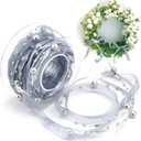 4.2M/5 Yards Pearl Ribbon Set with Organza 3-in-1, Lace & Satin Trims for DIY Wedding Flowers, Christmas Tree Decorations, Sewing Crafts Packaging, Clothing (Grey)