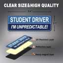 2 x 2pcs Student Driver Magnet for Car,Safety Warning Be Patient New Driver Sticker-Colorful,Eflective,Weather Resistant Bumper Sticker Magnetic Reflective Rookie Drive(Blue) (Bule)