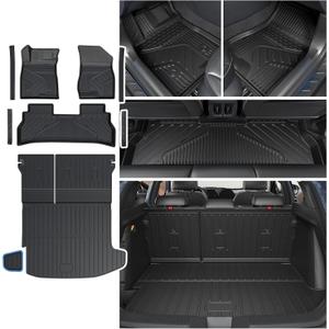 Floor Mats for 2024 2025 2026 Chevy Trax/Buick Envista, Door Sill Protectors Cargo Mat Backrest Mat Set, TPE All Weather Car Accessories for Activ LS LT 1RS 2RS (Floor Mats+2-in-1 Cargo Mat)