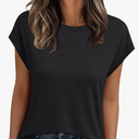 AUTOMET Womens Cap Sleeve Summer Tops T Shirts Business Casual Dressy Spring Fashion Outfits Cute Trendy Clothes 2025 M