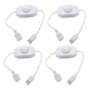 4 Pack LED Strip Dimmer Switch Contorller, DC 12-24V PWM Rotary Inline Dimmer Switch Manual Knob Dimmer Switch with DC Jack Cord for LED Strips LED Desk Lights