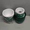 Maxcheck 4 Pcs Self Watering Hanging Planters Indoor Gift 6.5'' 4.5'' Hanging Flower Pots Baskets Outdoor Self Watering Plant with 3hooks Drainage Holes for Home(Emerald)