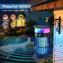 Solar Bug Zapper Outdoor, Mosquito Killer w/Flame & RGB Light, 4200V High-Power, IPX5 Waterproof Mosquito Fly Zapper, Indoor & Outdoor Electric Portable Insect Trap for Patio, Garden, Backyard, Home