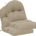 QILLOWAY Indoor Outdoor Seat Back Chair Pads Tufted Cushion, Spring/Summer Seasonal Replacement Cushions. (Set of 2, Beige)
