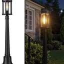 zeyu Outdoor Pole Light, with Pole Mount Base, 40.2 Inch, ZW118PL BK, Large