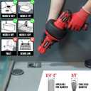 POPULO 12V Cordless Electric Drain Auger, Auto Feed Plumbing Snake Drain for Unclog Sink Drain 3/4"-2" Pipe, 16.8 FT Snake Hair Drain Clog Remover Cleaner Tools for Shower, Kitchen, Bathtub, Sink