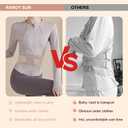 RANDY SUN Ultra Thin Back Brace for Women & Men, Invisible Lumbar Support Belt for Work & Travel, Breathable Posture Corrector for Mild Lower Back Pain Relief Under Clothing, Beige M/L (Waist:28"-31")
