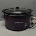 bella 6.0 Qt Programmable Slow Cooker, Ceramic Nonstick Coating, Adjustable Temperature & Cooking Times, Dishwasher Safe Stoneware Pot & Tempered Glass Lid, Tangle Free Cord Wrap, Plum, 6 Quarts
