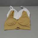 Vermilion Bird Women's 2 Pack Seamless Comfortable Sports Bra with Removable Pads (Large, White &Nude)