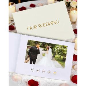 OLEEK Digital Memory Book (16GB)- Memory Wedding Book 7 IPS HD Display- Wedding Video Book  Wedding Album Book  Memories Wedding Photo Anniversary's Gifts  Wedding Gift