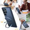 TORRAS Upgraded Magnetic & Stand for Samsung Galaxy S25 Ultra Case, [Fit for Magsafe] [12FT Mil-Grade Drop Protection] Shockproof Translucent Slim for Samsung Galaxy S25 Ultra Case, Black